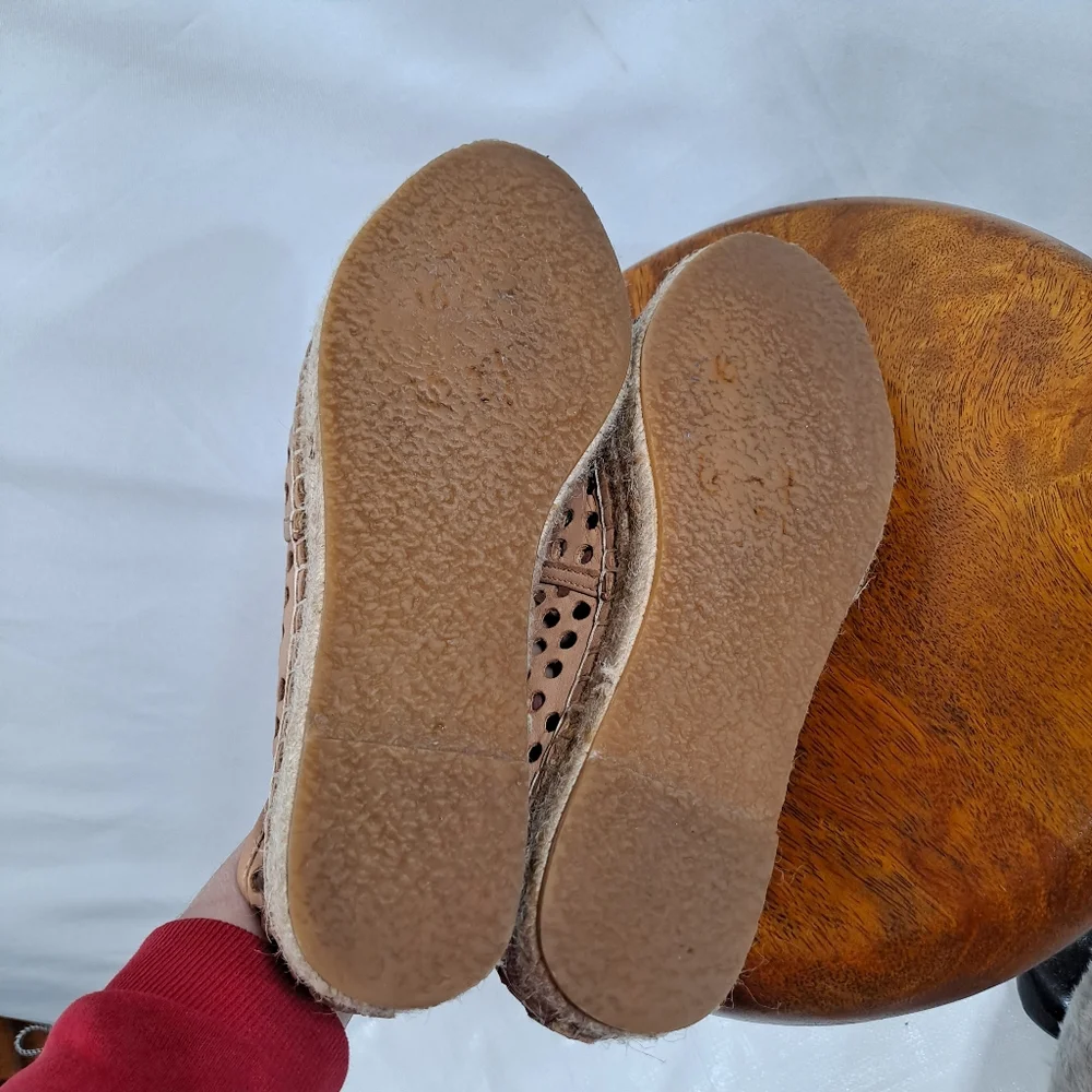 Loeffler Randall Mara Perforated Espadrille Flat Slip On Cap Toe Shoes